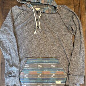 Vans Off the Wall Pullover Mens XL Gray w/ Aztec Pattern